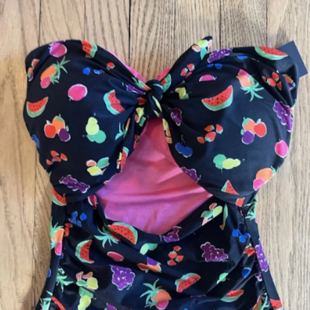 Kate Spade Womens Swimsuit Summer Fruit One Piece Cutout Front NWT SZ M - Picture 6 of 8